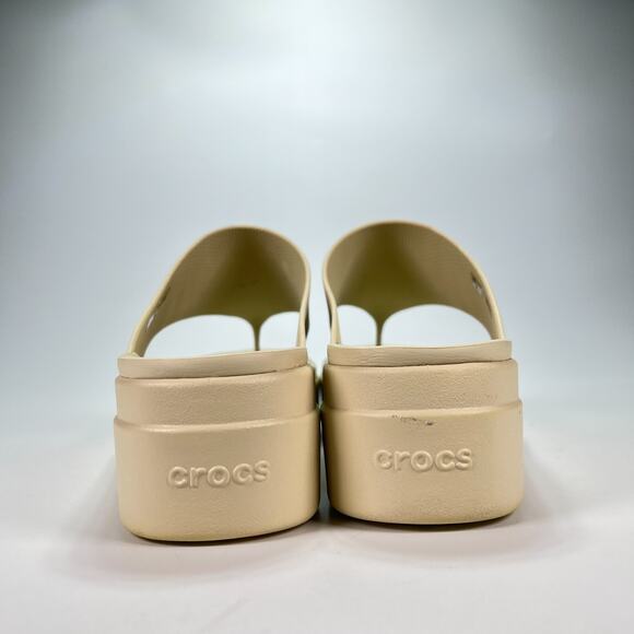 Crocs Getaway Platform Beige Lightweight Slip On Flip Flop Sandals Womens Size 8 - Picture 5 of 11